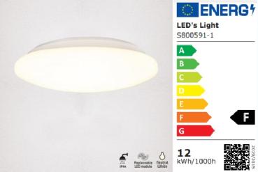 SHADA LED Deckenleuchte 12W 1200lm 4000K neutralweiss, Ø 270mm, IP44, EEC: F (0810591)